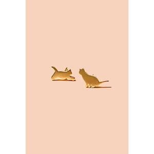 Cat Therapy Studs - 18K Gold Plated / Silver Rhodium Plated
